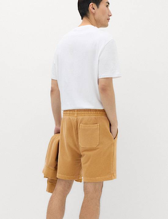 Relaxed Fit Pure Cotton Garment Dye Short