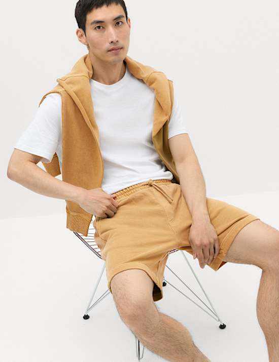 Relaxed Fit Pure Cotton Garment Dye Short