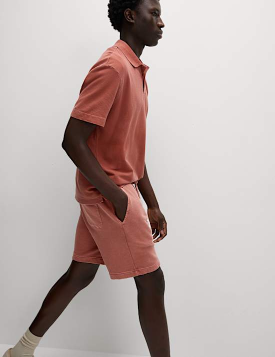 Relaxed Fit Pure Cotton Garment Dye Short