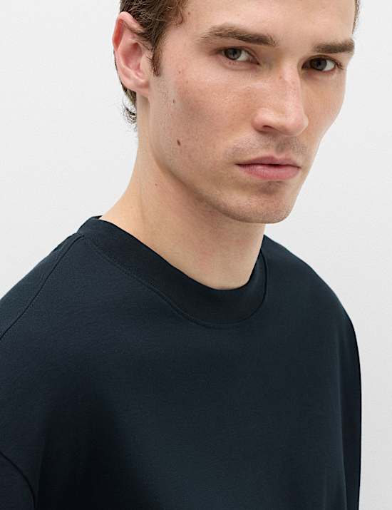 Cotton Rich Crew Neck T-Shirt with Lyocell