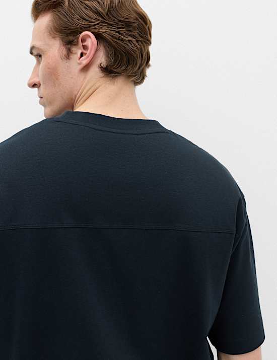 Cotton Rich Crew Neck T-Shirt with Lyocell