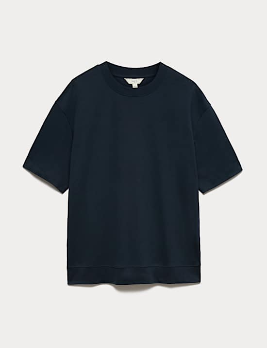 Cotton Rich Crew Neck T-Shirt with Lyocell