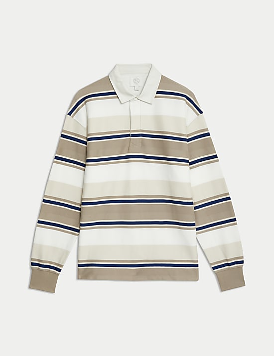 Pure Cotton Striped Rugby Shirt
