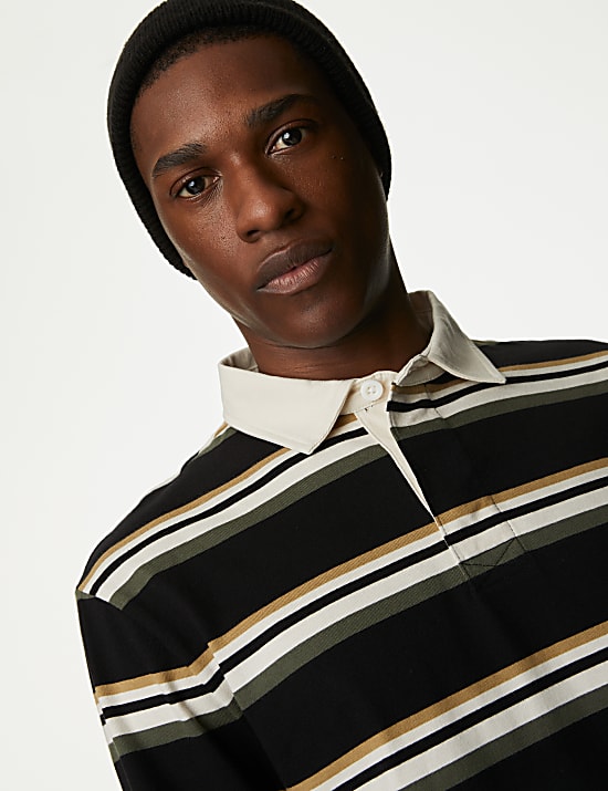 Pure Cotton Striped Rugby Shirt