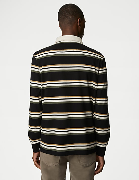 Pure Cotton Striped Rugby Shirt