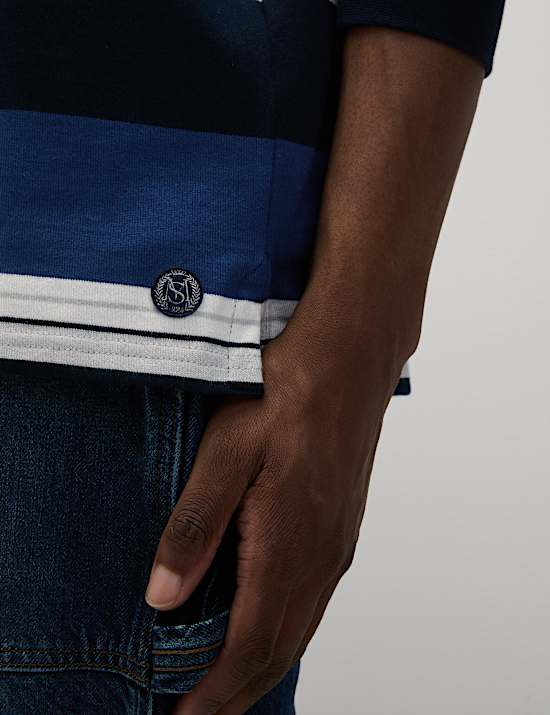 Pure Cotton Striped Rugby Shirt