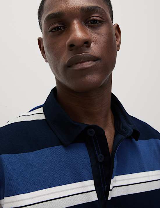 Pure Cotton Striped Rugby Shirt