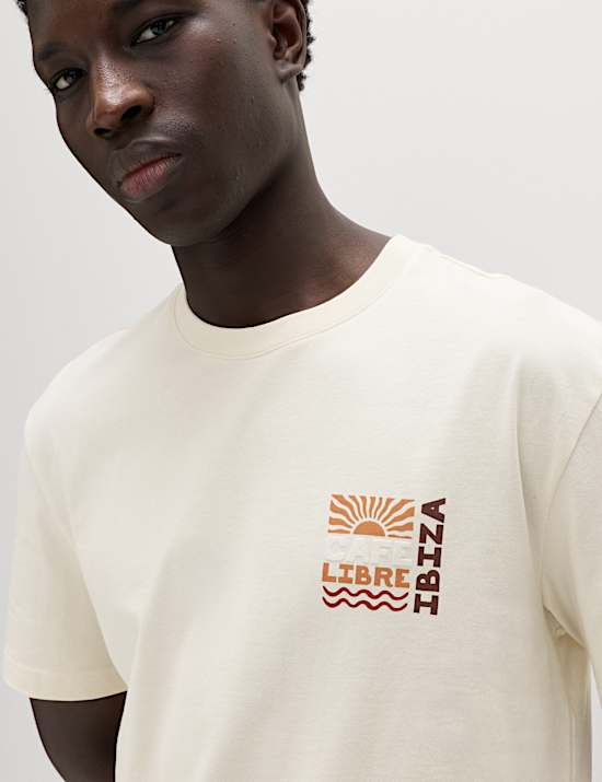 Pure Cotton Libre Ibiza Graphic T shirt