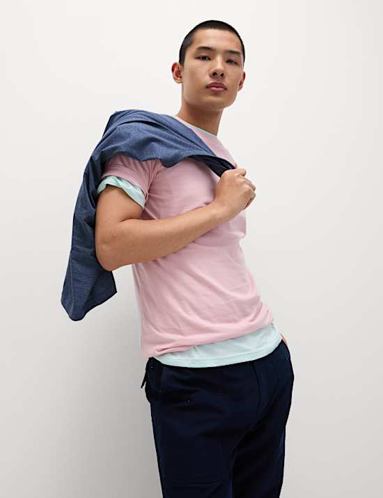 3pk Pure Cotton Crew Neck T-Shirts