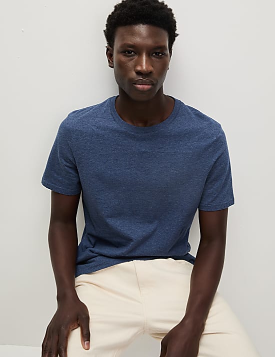 T-shirt με κλειστή στρογγυλή λαιμόκοψη από 100% βαμβάκι, σετ των 3