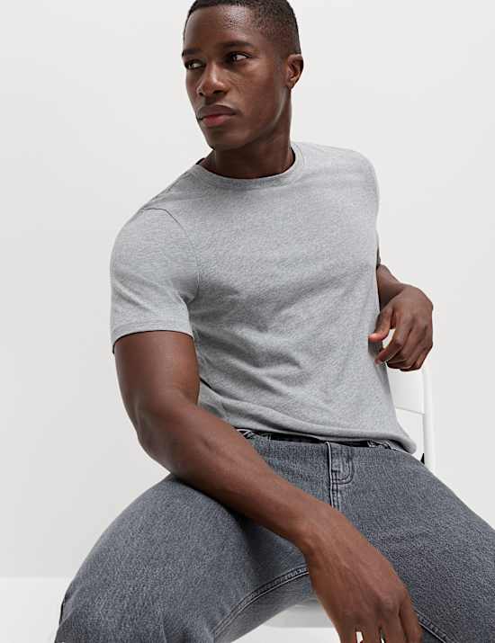 3 Pack Pure Cotton Crew Neck T-Shirts