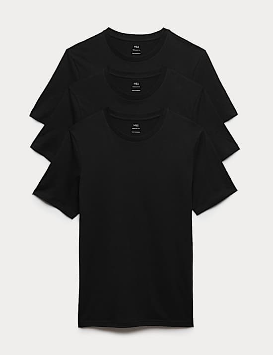 3 Pack Pure Cotton Crew Neck T-Shirts