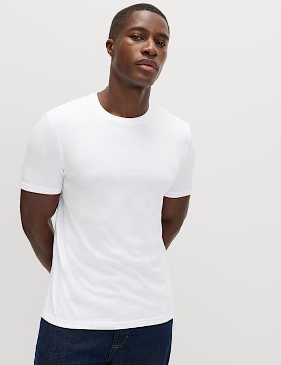 Set van 3 T-shirts van zuiver katoen met ronde hals