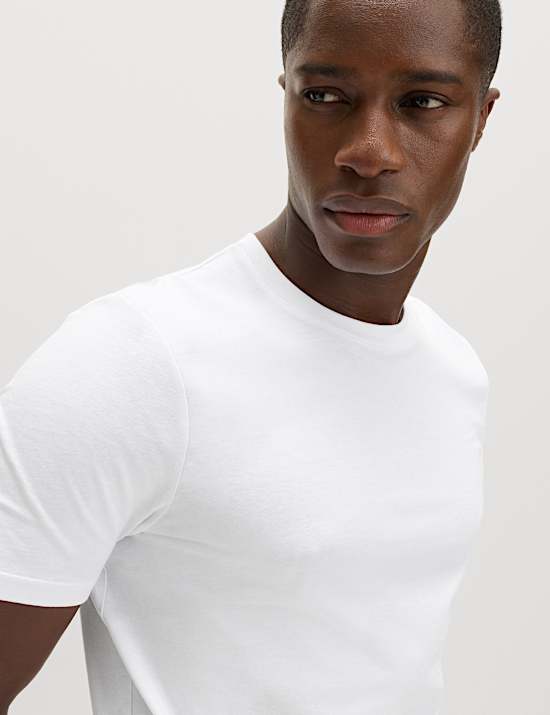 Set van 3 T-shirts van zuiver katoen met ronde hals
