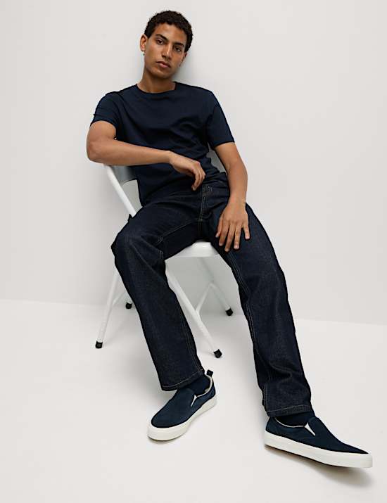 3pk Slim Fit Pure Cotton Crew Neck T-Shirts