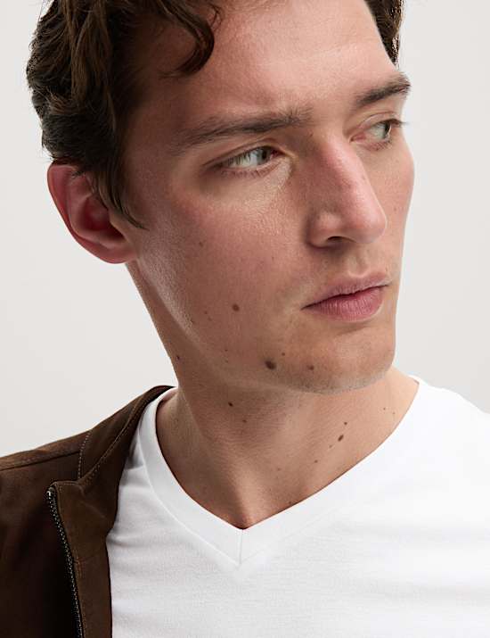 3pk Pure Cotton V-Neck T-Shirts