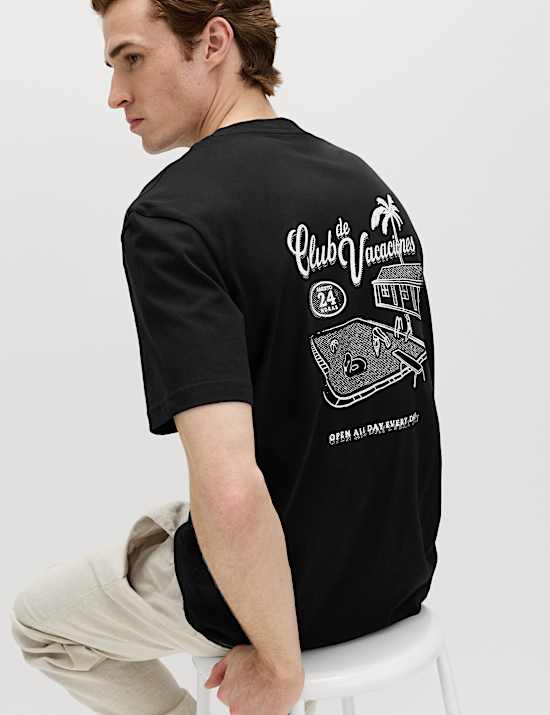 חולצת טי Club De Vacaciones מכותנה טהורה