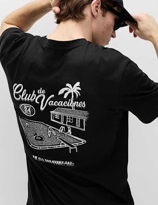 חולצת טי Club De Vacaciones מכותנה טהורה