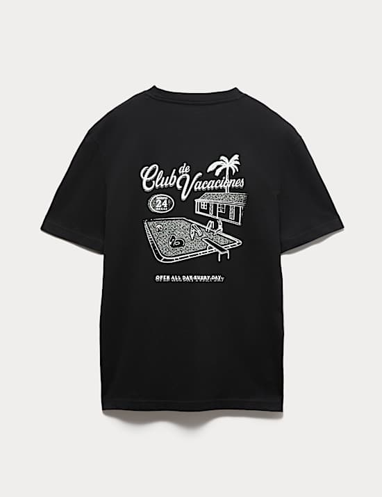 חולצת טי Club De Vacaciones מכותנה טהורה