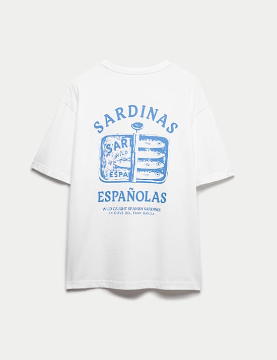 Pure Cotton Sardinas Espanolas Graphic T-Shirt