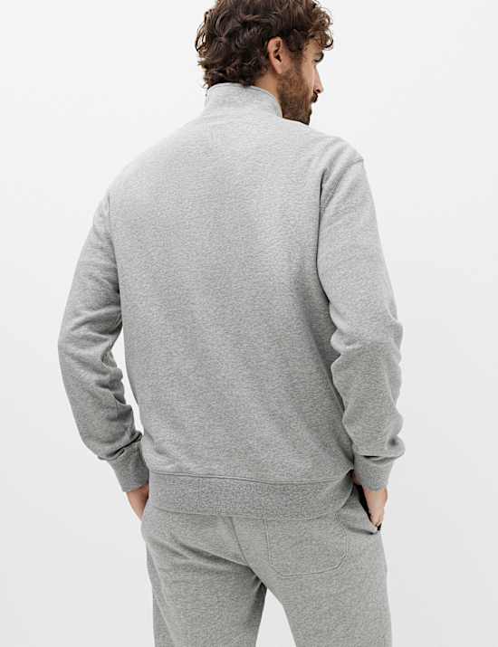 Cotton Rich Loopback Half Zip Sweatshirt