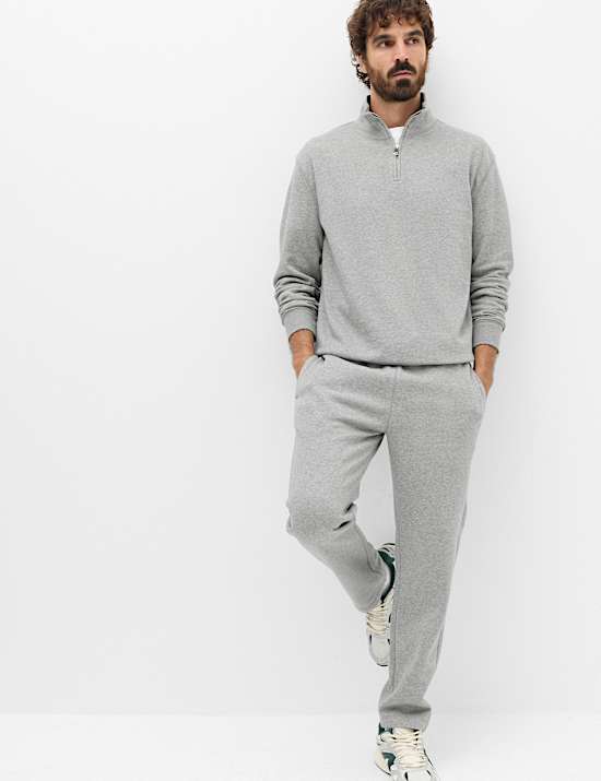 Cotton Rich Loopback Half Zip Sweatshirt