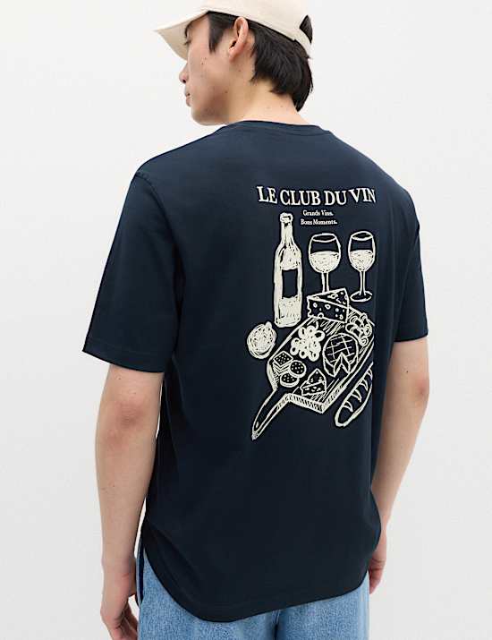 Pure Cotton Graphic Crew Neck T-Shirt