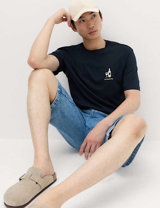 Pure Cotton Graphic Crew Neck T-Shirt