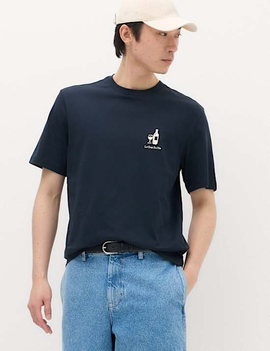 Pure Cotton Graphic Crew Neck T-Shirt