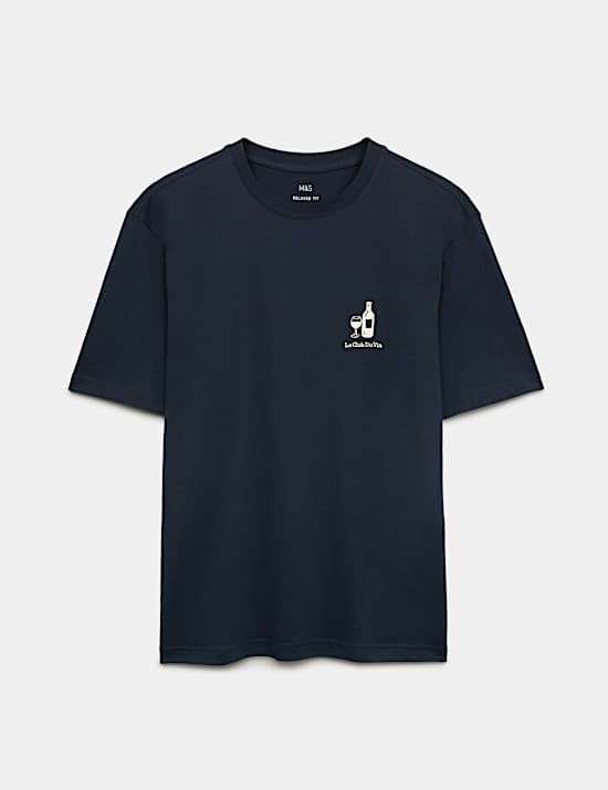Pure Cotton Graphic Crew Neck T-Shirt