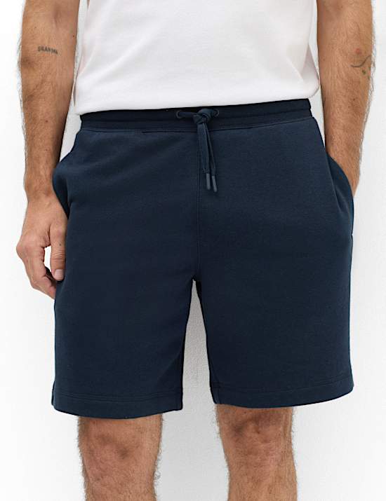Cotton Rich Brushback Mid Length Shorts