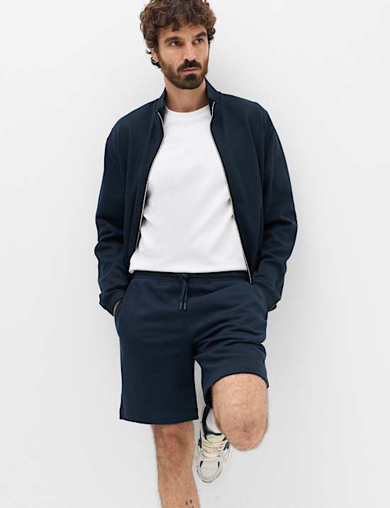 Cotton Rich Brushback Mid Length Shorts