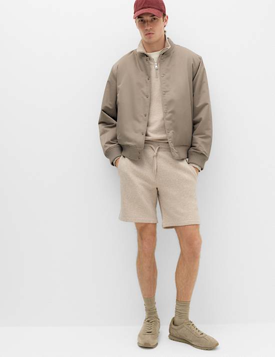 Cotton Rich Brushback Mid Length Shorts