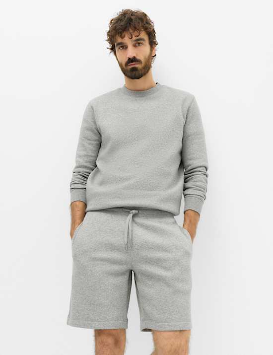 Cotton Rich Brushback Mid Length Shorts