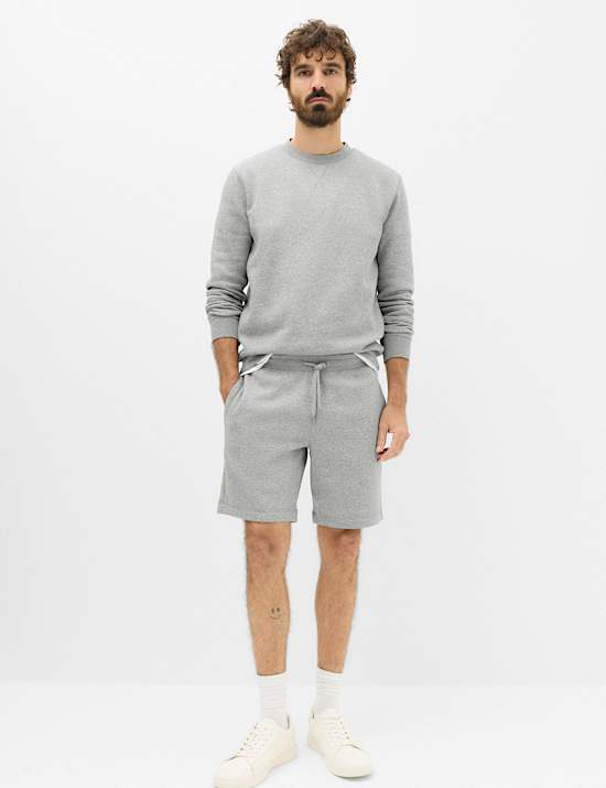 Cotton Rich Brushback Mid Length Shorts