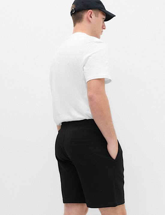 Cotton Rich Brushback Mid Length Shorts
