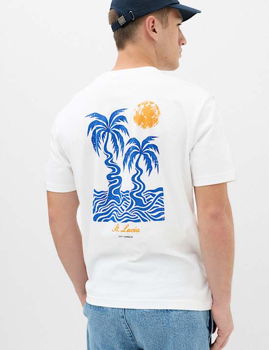 Pure Cotton St Lucia Graphic T-Shirt