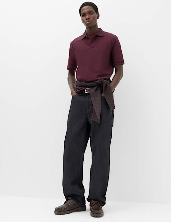 2pk Cotton Rich Textured Polo Shirt