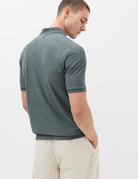 2pk Cotton Rich Textured Polo Shirt