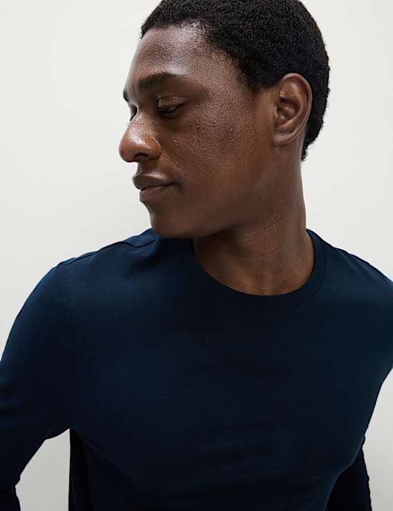 2er-Pack Langarm-T-Shirts aus reiner Baumwolle