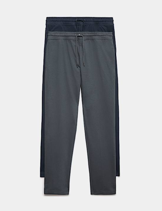 2 Pack Cotton Rich Straight Leg Joggers