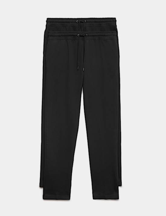 2 Pack Cotton Rich Straight Leg Joggers