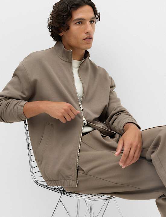 Sweat-shirt en coton id&eacute;al enti&egrave;rement doubl&eacute; &agrave; fermeture &agrave; glissi&egrave;re