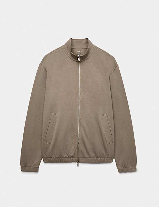 Sweat-shirt en coton id&eacute;al enti&egrave;rement doubl&eacute; &agrave; fermeture &agrave; glissi&egrave;re