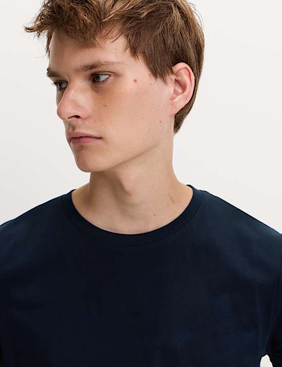 5pk Pure Cotton Crew Neck T-Shirts