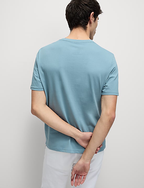 5 Pak Kaus Oblong Kerah Bundar Katun Murni