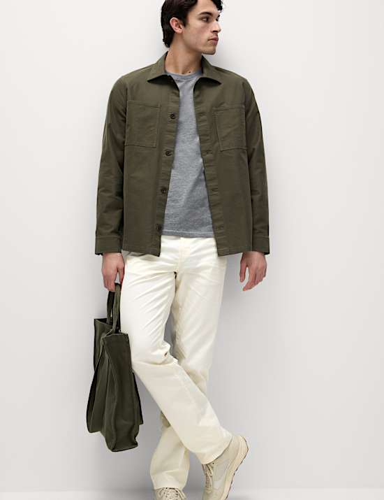 Set van 5 puur katoenen T-shirts met ronde hals