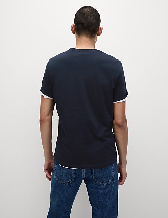 Lot de 7 t-shirts 100 % coton &agrave; col rond