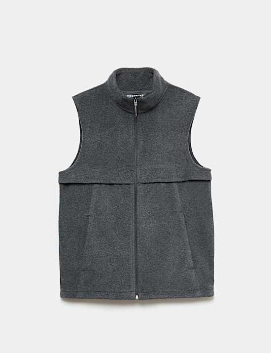 Chaleco de tejido micropolar con cuello de chimenea y cremallera