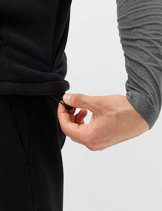 Chaleco de tejido micropolar con cuello de chimenea y cremallera